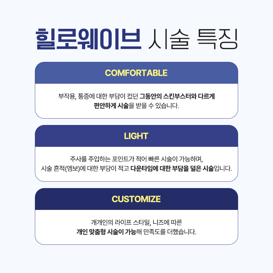 힐로웨이브 스킨부스터의 시술 특징과 개인별 맞춤 시술 안내